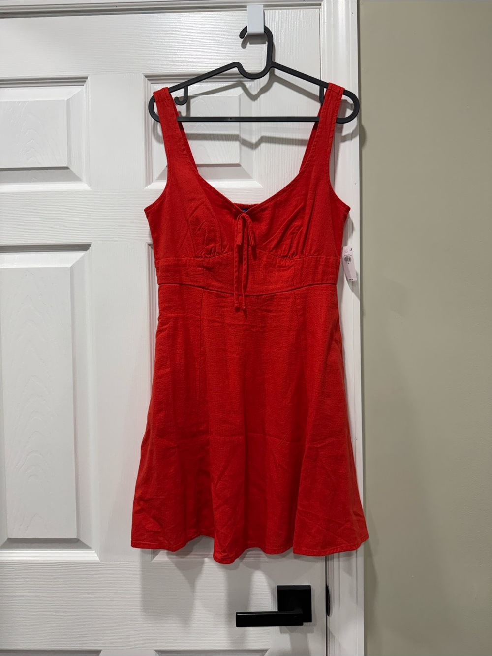 Old Navy Red Sleeveless Tie-Front Mini Dress